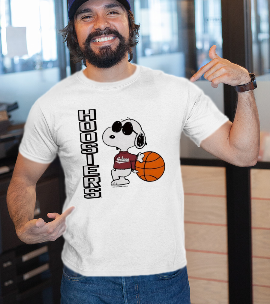 Indiana Hoosiers Peanuts Joe Cool Snoopy Basketball Fan Apparel T-Shirt