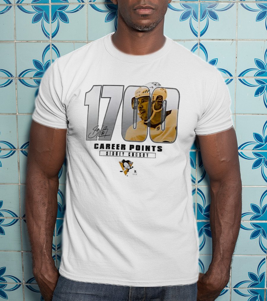 Sidney Crosby 1700 Pittsburgh Penguins Achievement Signature T-Shirt