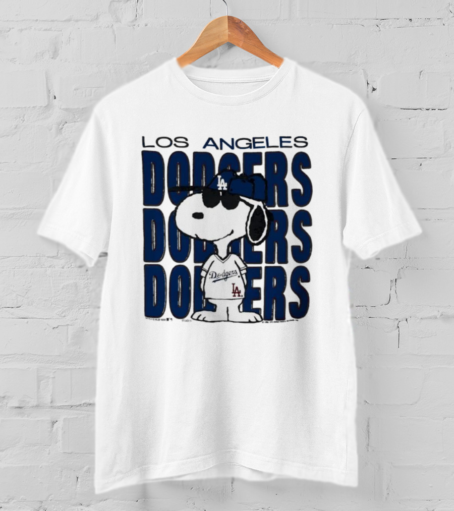 Snoopy Los Angeles Dodgers Jersey Vintage Style T-Shirt