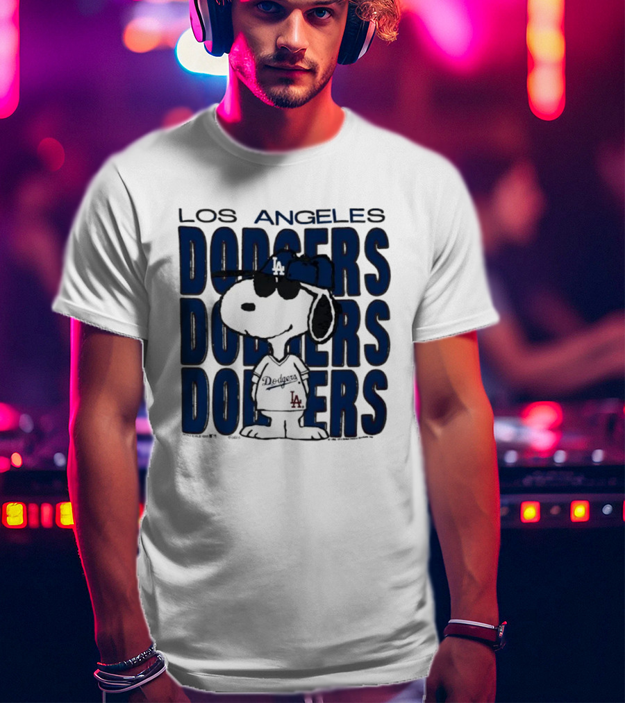 Snoopy Los Angeles Dodgers Jersey Vintage Style T-Shirt