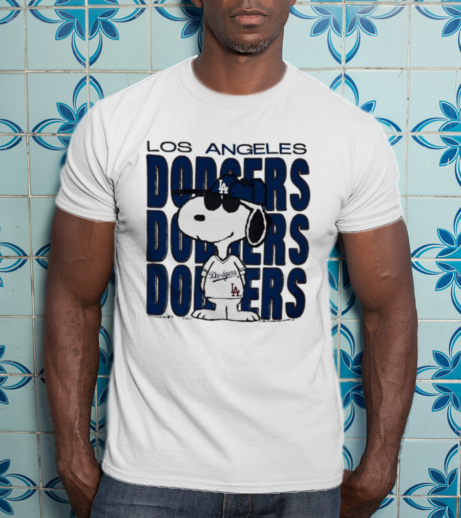 Snoopy Los Angeles Dodgers Jersey Vintage Style T-Shirt