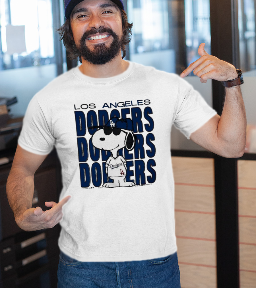 Snoopy Los Angeles Dodgers Jersey Vintage Style T-Shirt