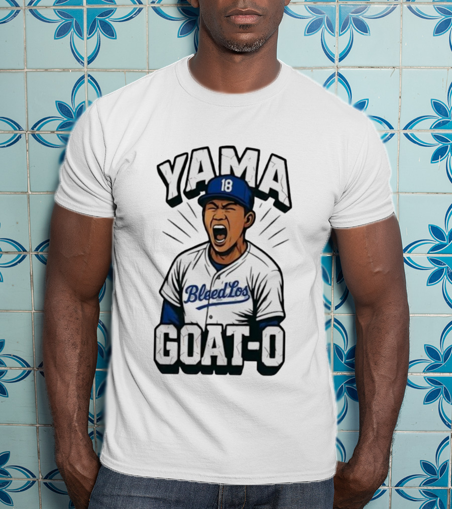 Yama 18 Bleed Los Goat-O Baseball Player T-Shirt