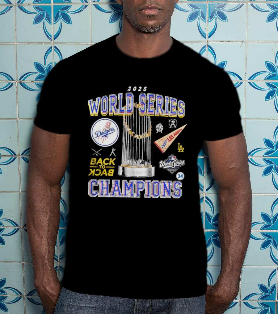 2025 World Series Champions Los Angeles Dodgers Back-to-Back Triumph T-Shirt