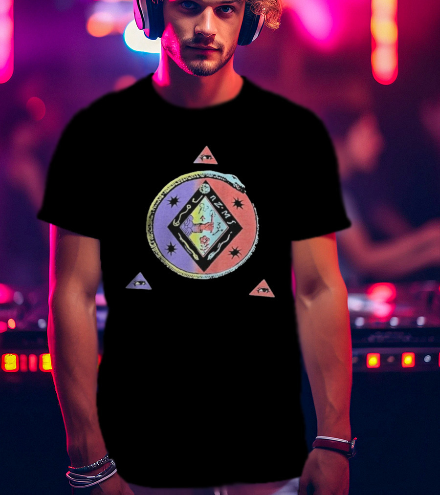 Ancient Symbols Serpent Encircled Eye Triangles Mysterious Insignia T-Shirt