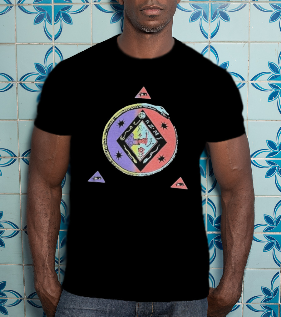 Ancient Symbols Serpent Encircled Eye Triangles Mysterious Insignia T-Shirt