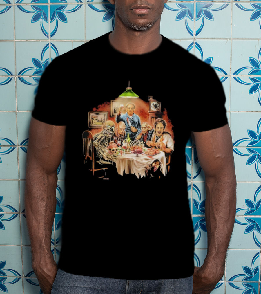 Cannibal Thanksgiving Horror Dinner With Skeletons And Monsters T-Shirt
