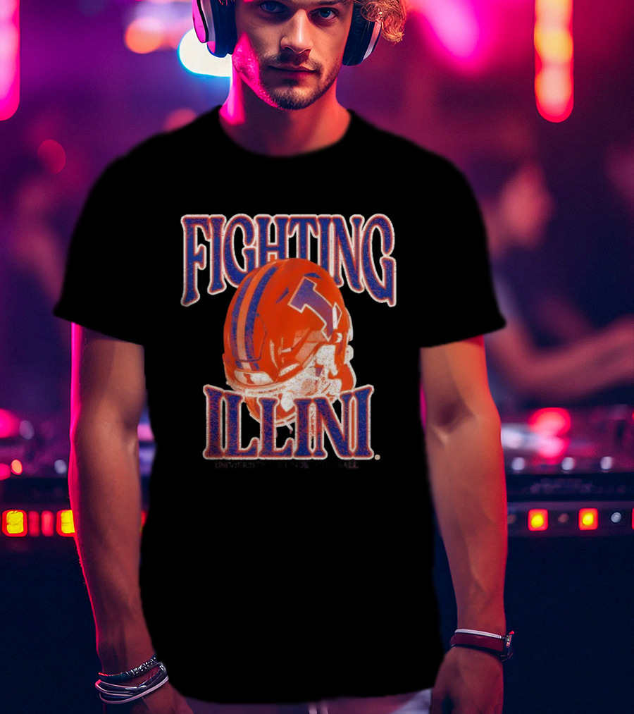 Fighting Illini Football Helmet Classic Design T-Shirt