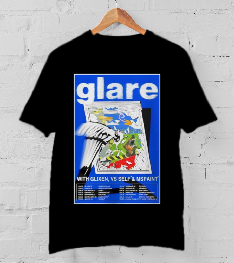Glare Tour December 2025 With Glixen VS Self MSPAINT Concert Dates T-Shirt