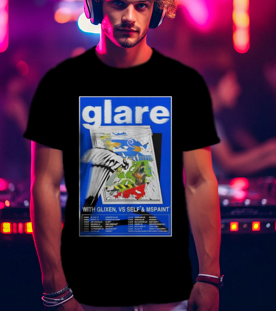 Glare Tour December 2025 With Glixen VS Self MSPAINT Concert Dates T-Shirt