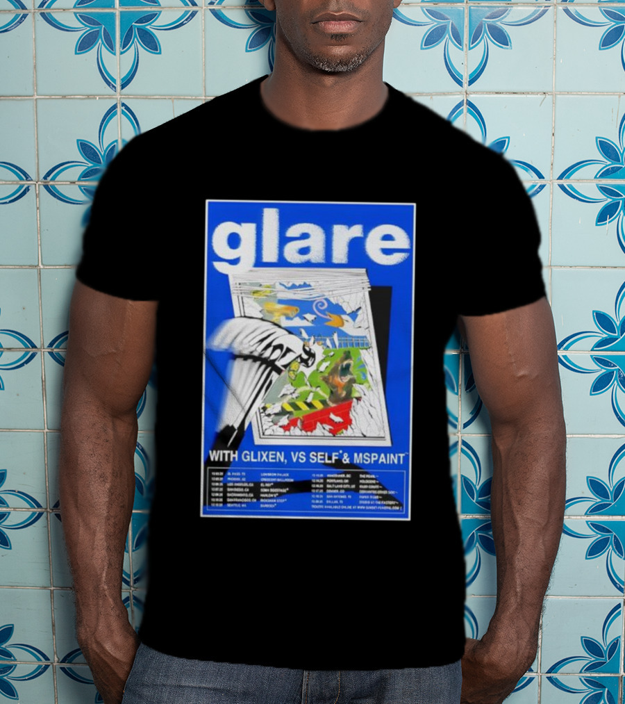 Glare Tour December 2025 With Glixen VS Self MSPAINT Concert Dates T-Shirt