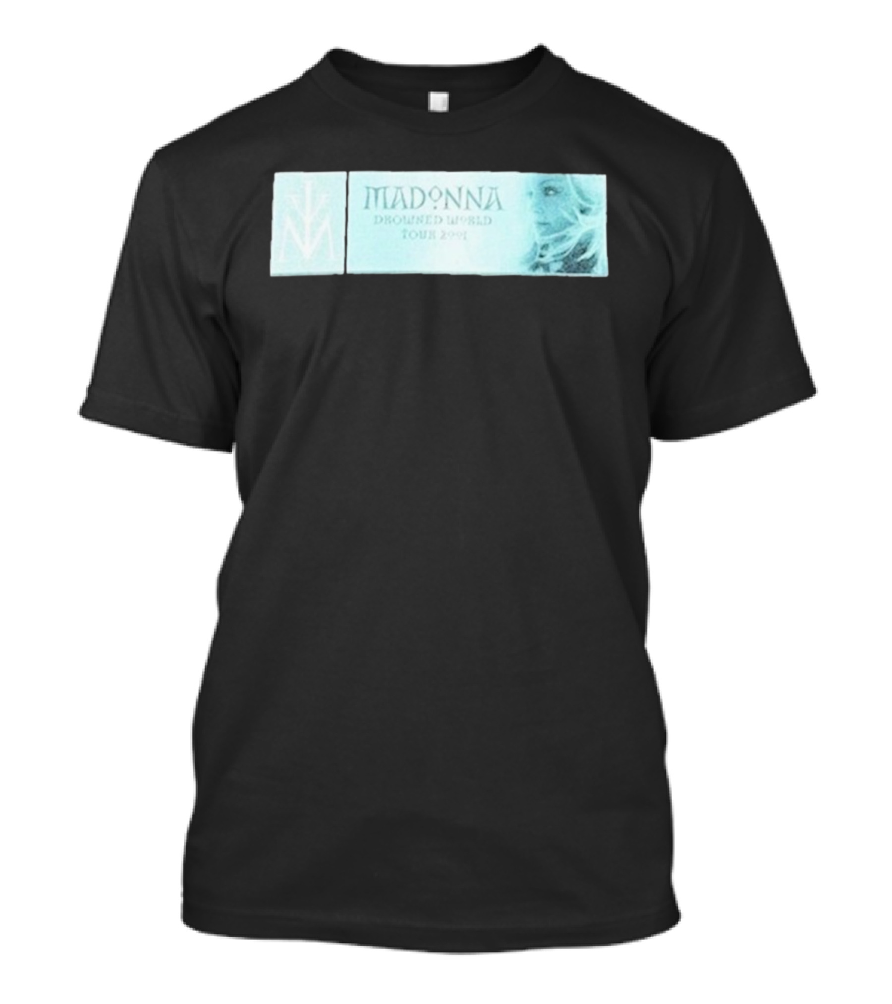 Madonna Drowned World Tour 2001 Blue Aesthetic Album Art T-Shirt