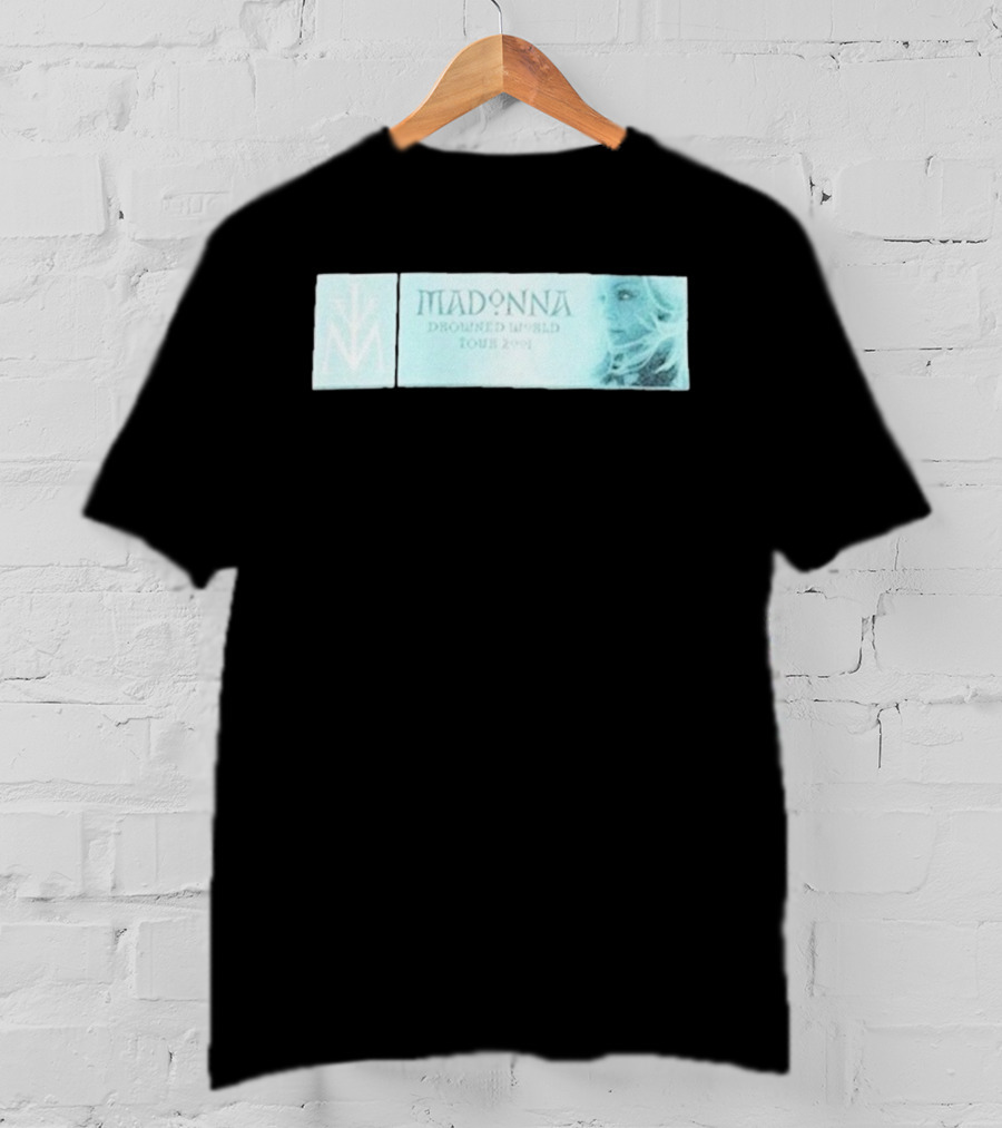 Madonna Drowned World Tour 2001 Blue Aesthetic Album Art T-Shirt