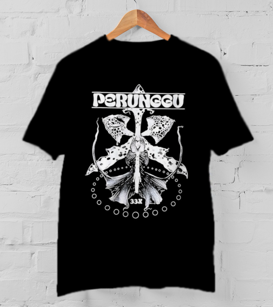 Perunggu 33X Indonesian Band Album Cover Art Motif T-Shirt