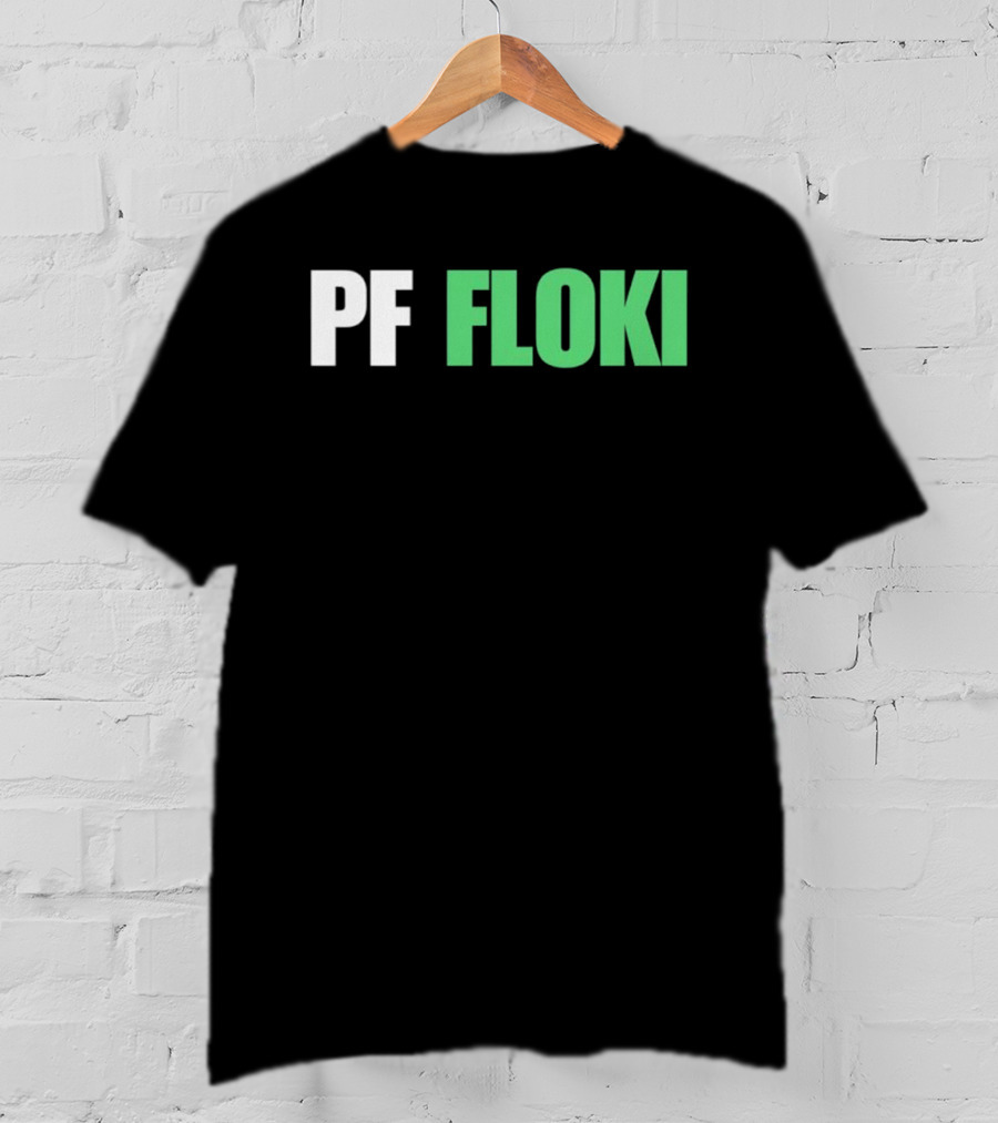 PF Floki Green And White Bold Text T-Shirt
