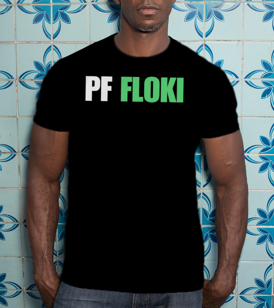 PF Floki Green And White Bold Text T-Shirt