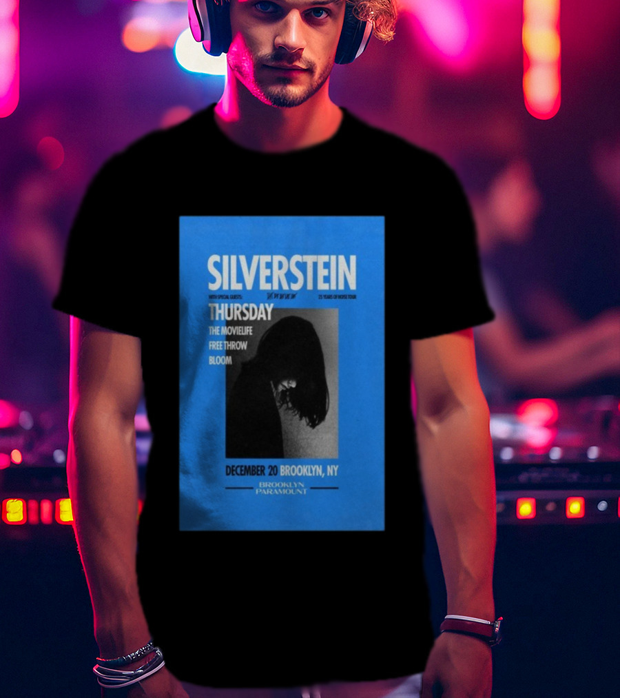 Silverstein 25 Years Of Noise Tour Brooklyn Paramount December 20 Thursday With Special Guests The Movielife Free Throw Bloom T-Shirt