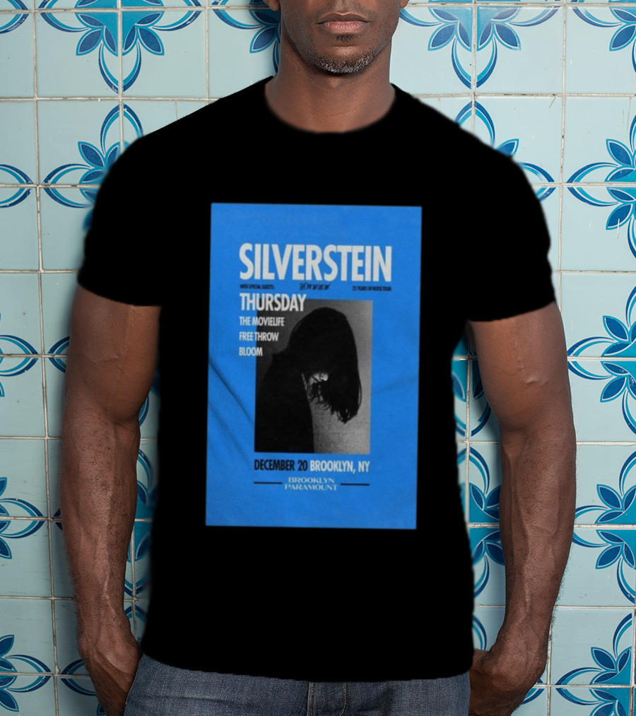 Silverstein 25 Years Of Noise Tour Brooklyn Paramount December 20 Thursday With Special Guests The Movielife Free Throw Bloom T-Shirt