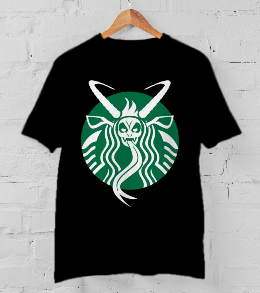 Starbucks Krampuspresso Christmas Coffee Monster Design T-Shirt