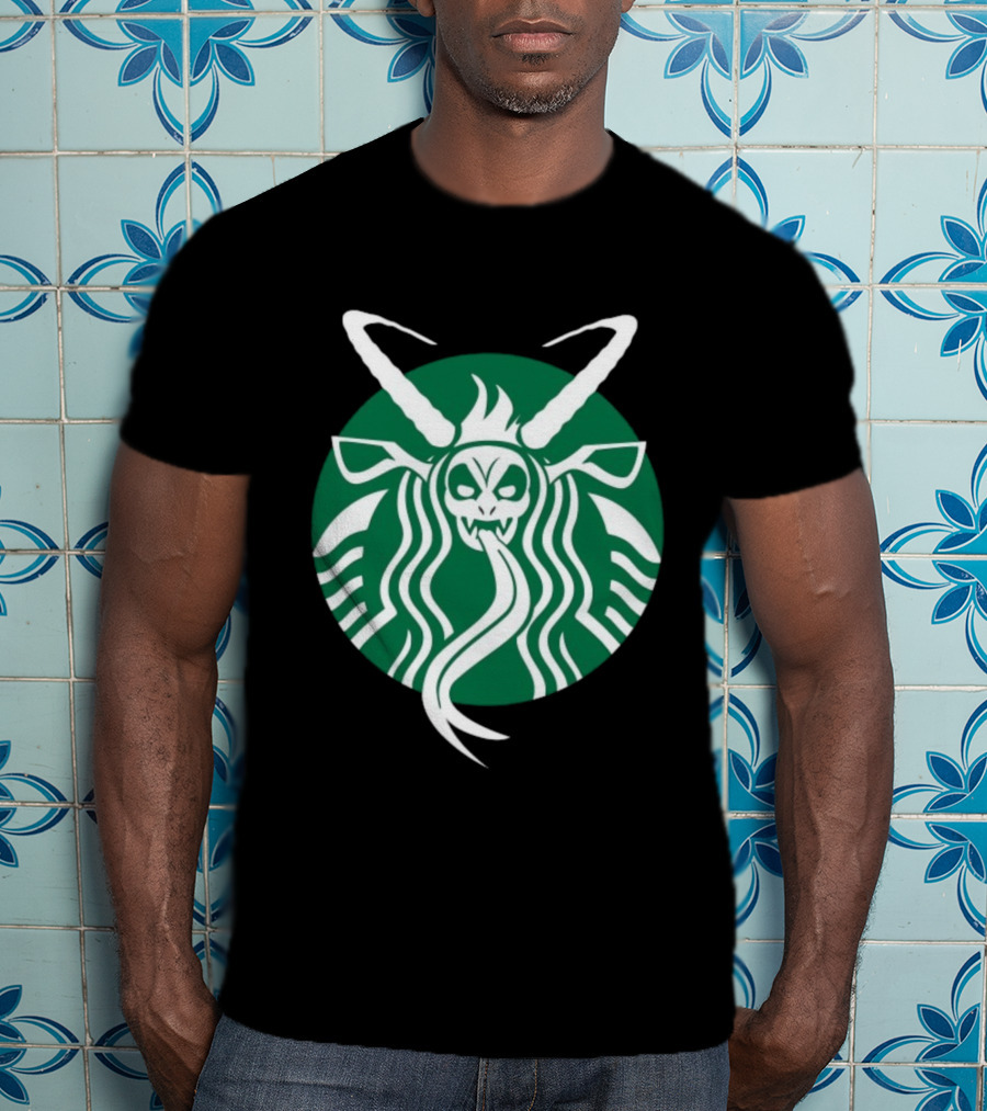 Starbucks Krampuspresso Christmas Coffee Monster Design T-Shirt