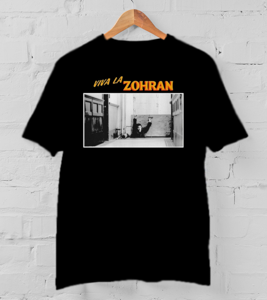 Viva La Zohran Zohran Mamdani Black And White Hallway Enthusiastic Expression T-Shirt