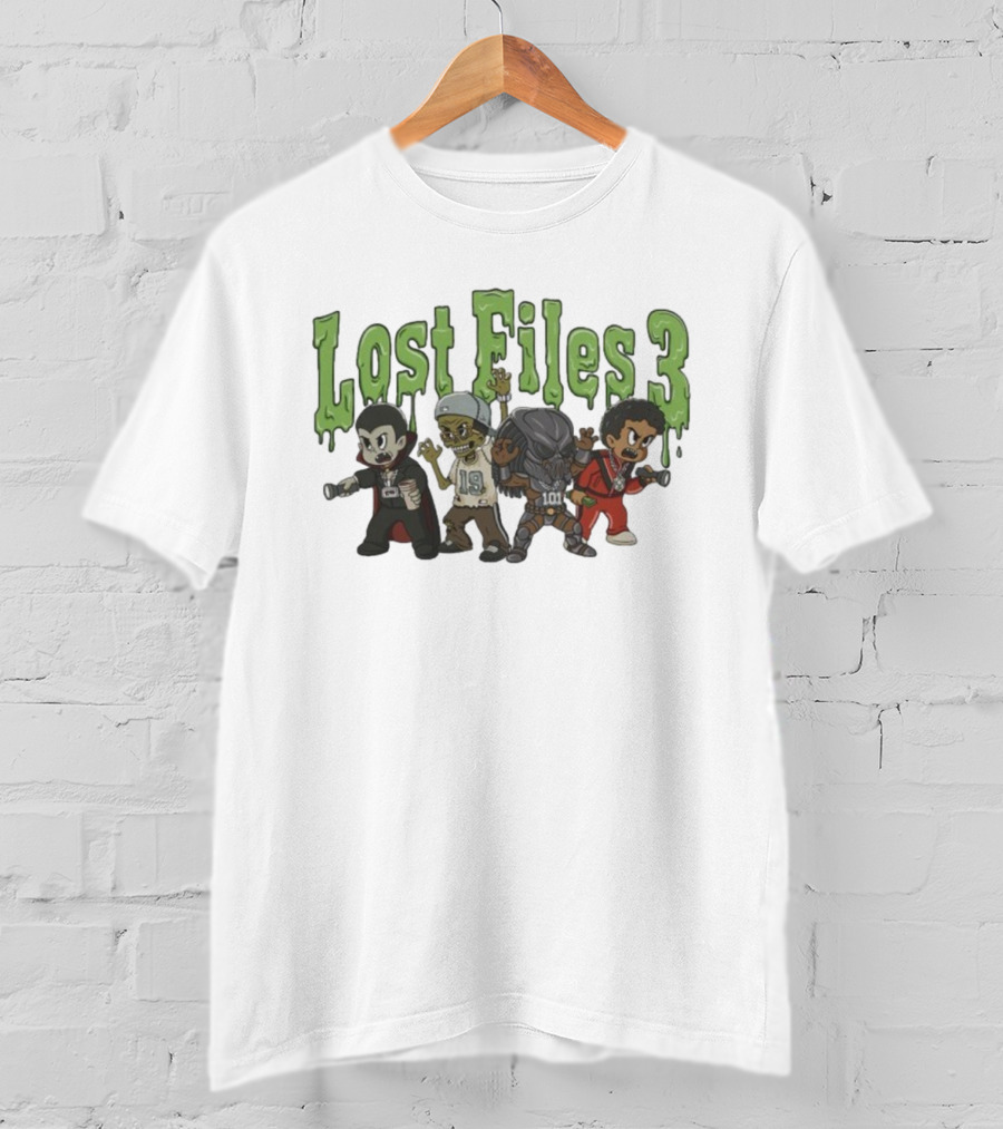 Lost Files 3 Characters With Vampire Zombie Alien Costumes T-Shirt