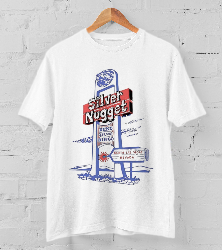 Silver Nugget Casino Signboard North Las Vegas Nevada Vintage T-Shirt