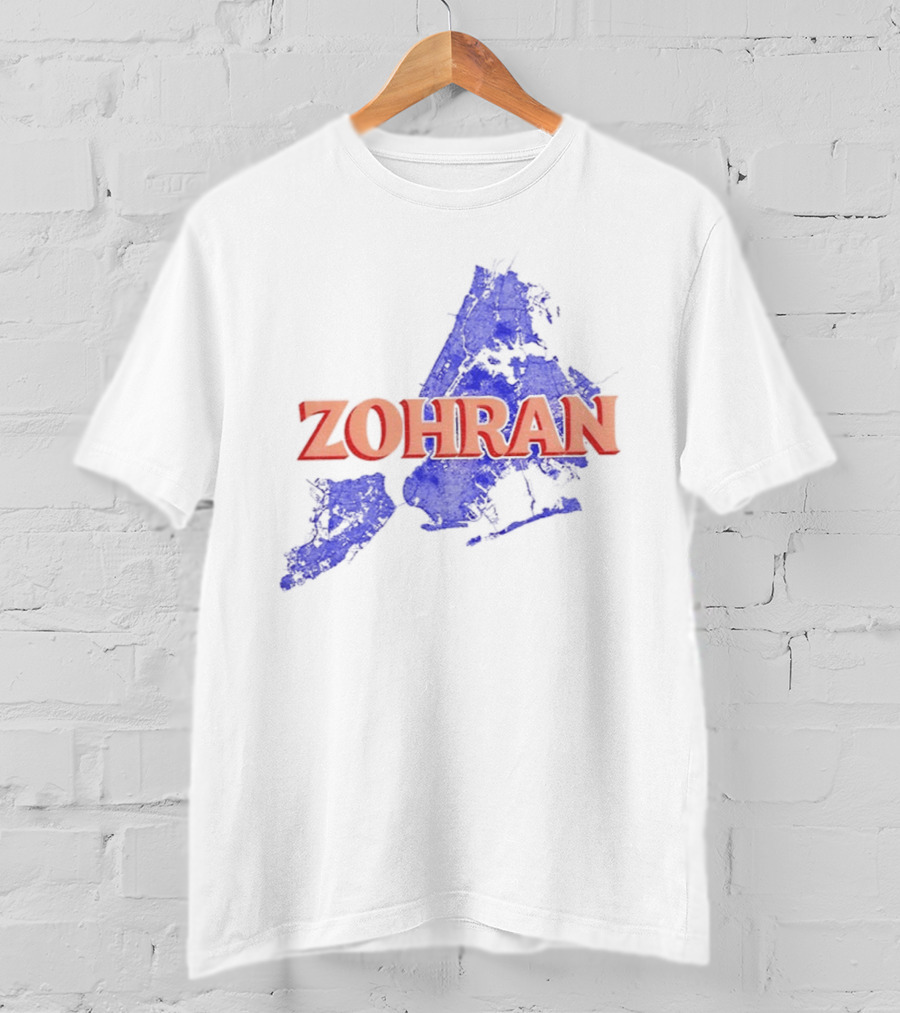 Zohran Mamdani NYC Mayor 2025 Campaign Blue Map Design T-Shirt