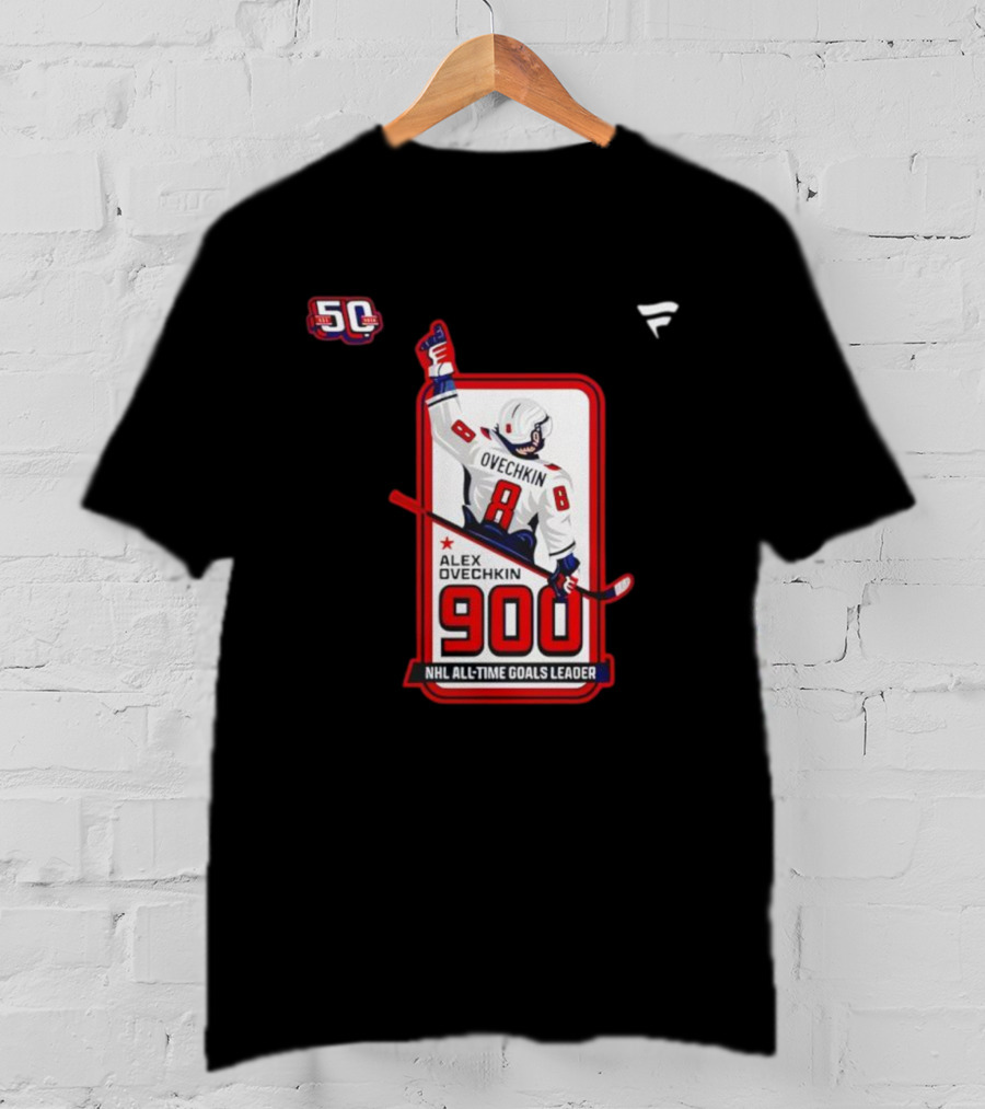 Alex Ovechkin NHL All-Time Goals Leader 900 Goals 50th Anniversary 2025 T-Shirt