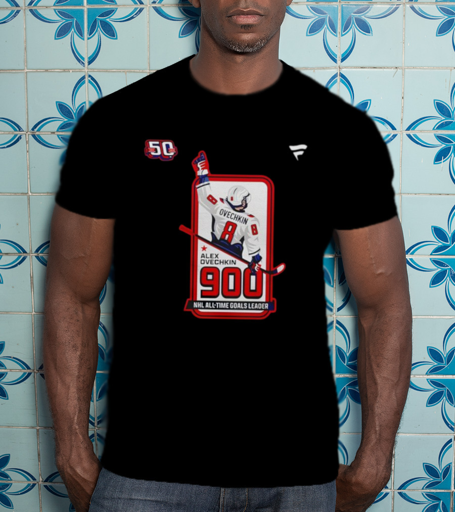 Alex Ovechkin NHL All-Time Goals Leader 900 Goals 50th Anniversary 2025 T-Shirt