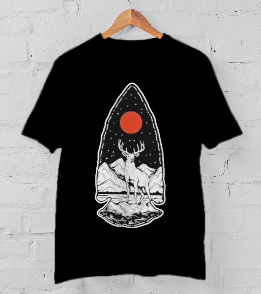 Black Rifle Coffee Deer Arrowhead Mountains And Night Sky T-Shirt