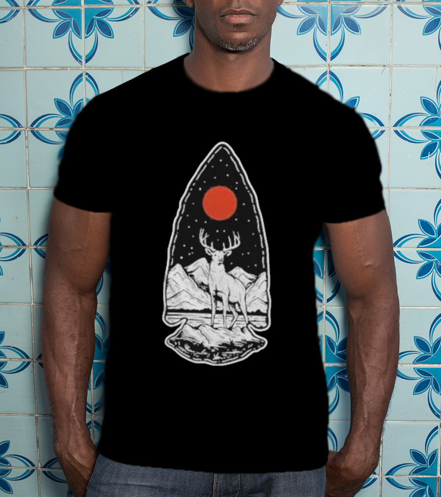 Black Rifle Coffee Deer Arrowhead Mountains And Night Sky T-Shirt