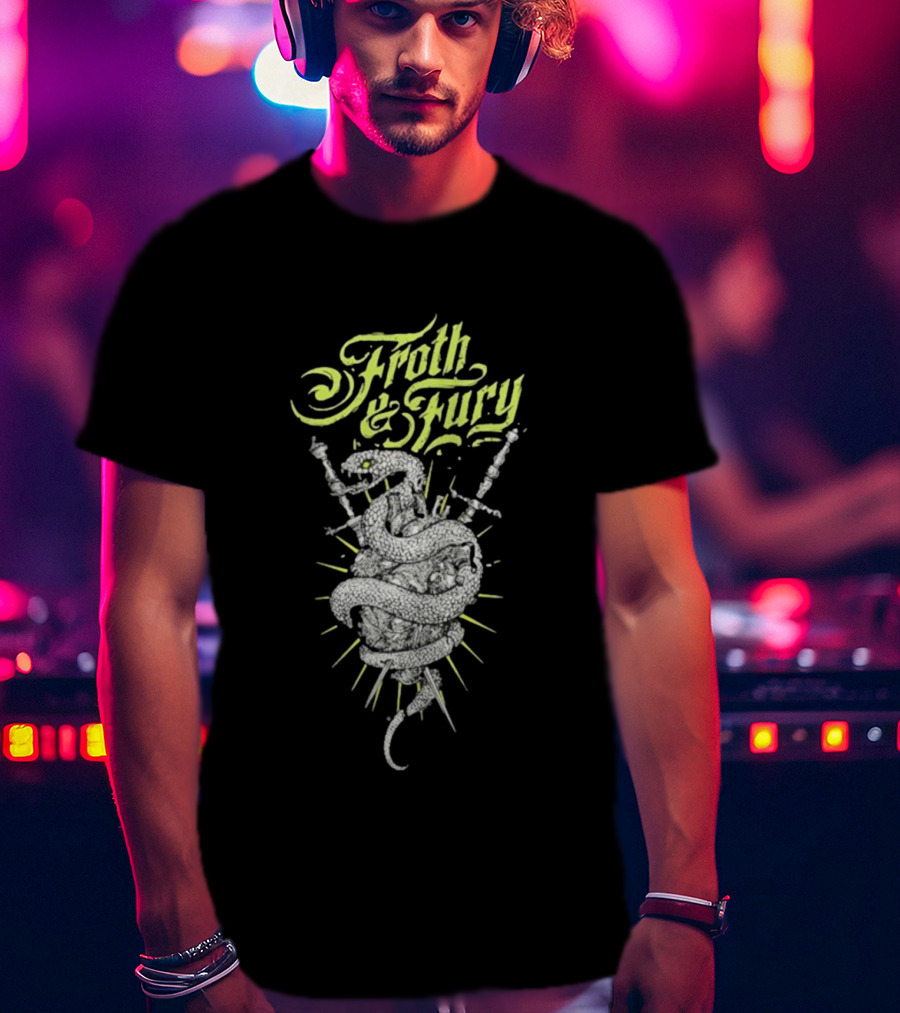 Froth & Fury Snake Heart With Swords Perth T-Shirt