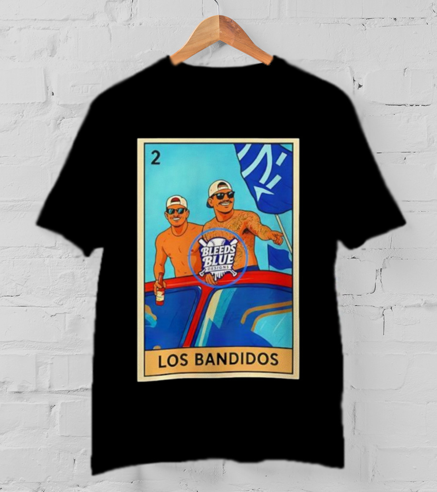 Dodgers Los Bandidos Loteria Card Bleeds Blue Designs T-Shirt