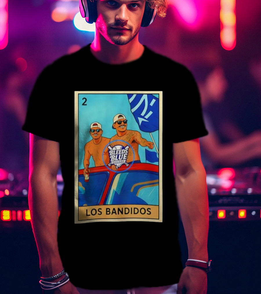 Dodgers Los Bandidos Loteria Card Bleeds Blue Designs T-Shirt