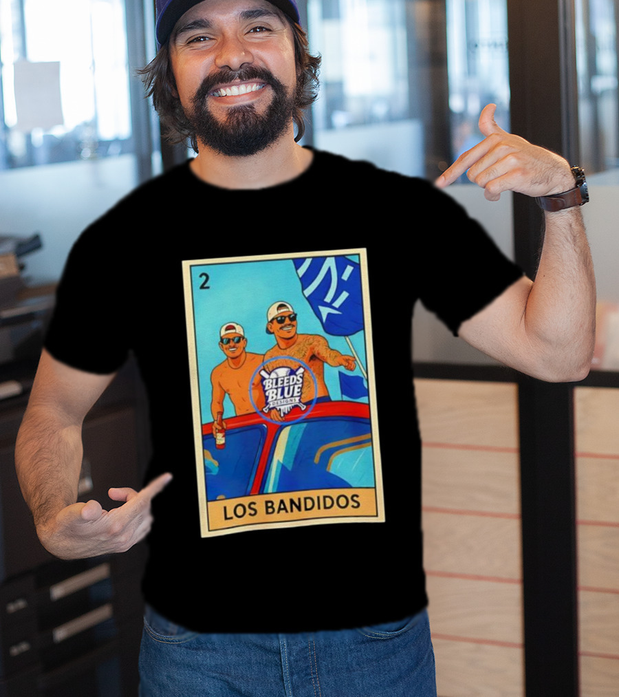 Dodgers Los Bandidos Loteria Card Bleeds Blue Designs T-Shirt