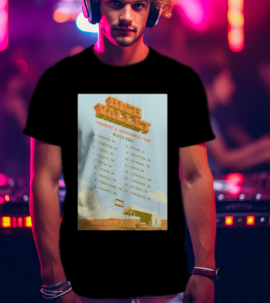 High Valley Paradise Hurricanes Tour 2026 March Dates Canada USA Locations T-Shirt