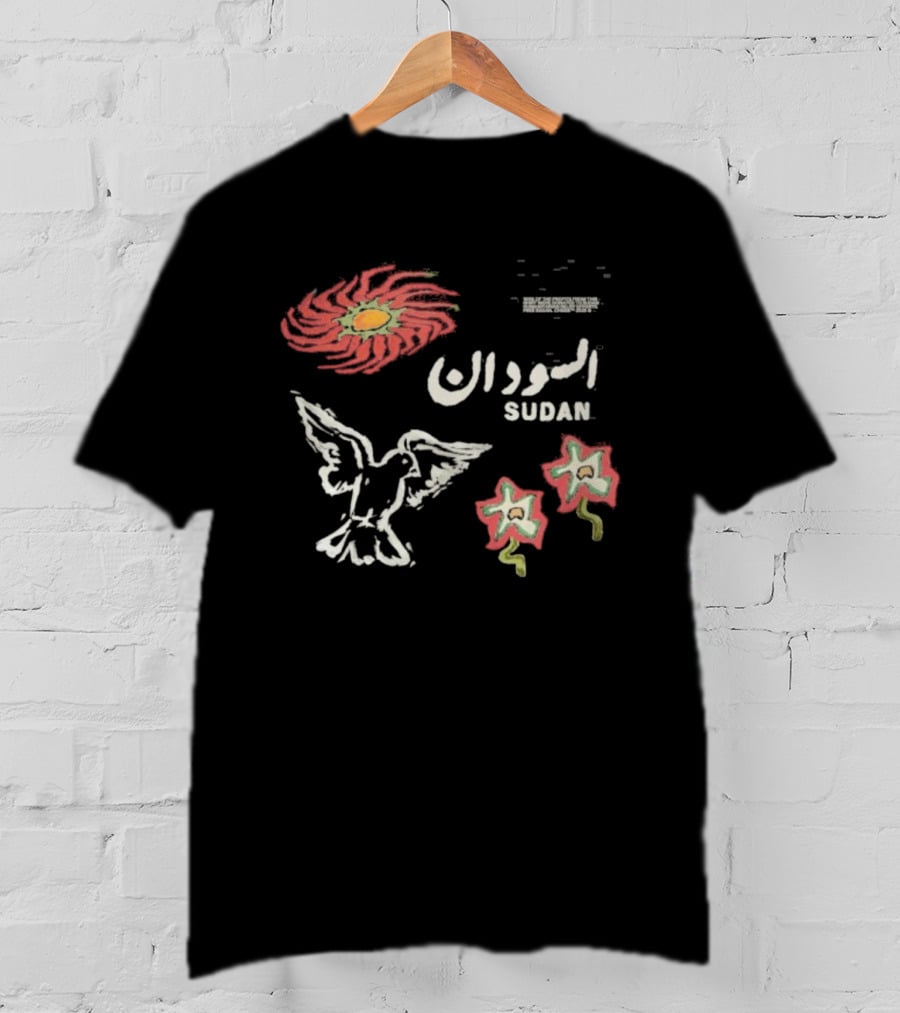 Sudan Palestine Dove Floral Symbolic Imagery T-Shirt