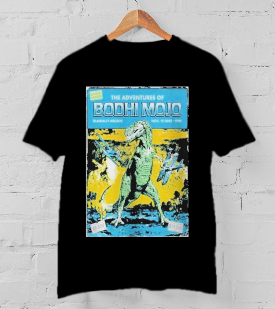 The Adventures Of Bodhi Mojo Nov 15 2025 Blairally Arcade Dinosaur Event T-Shirt