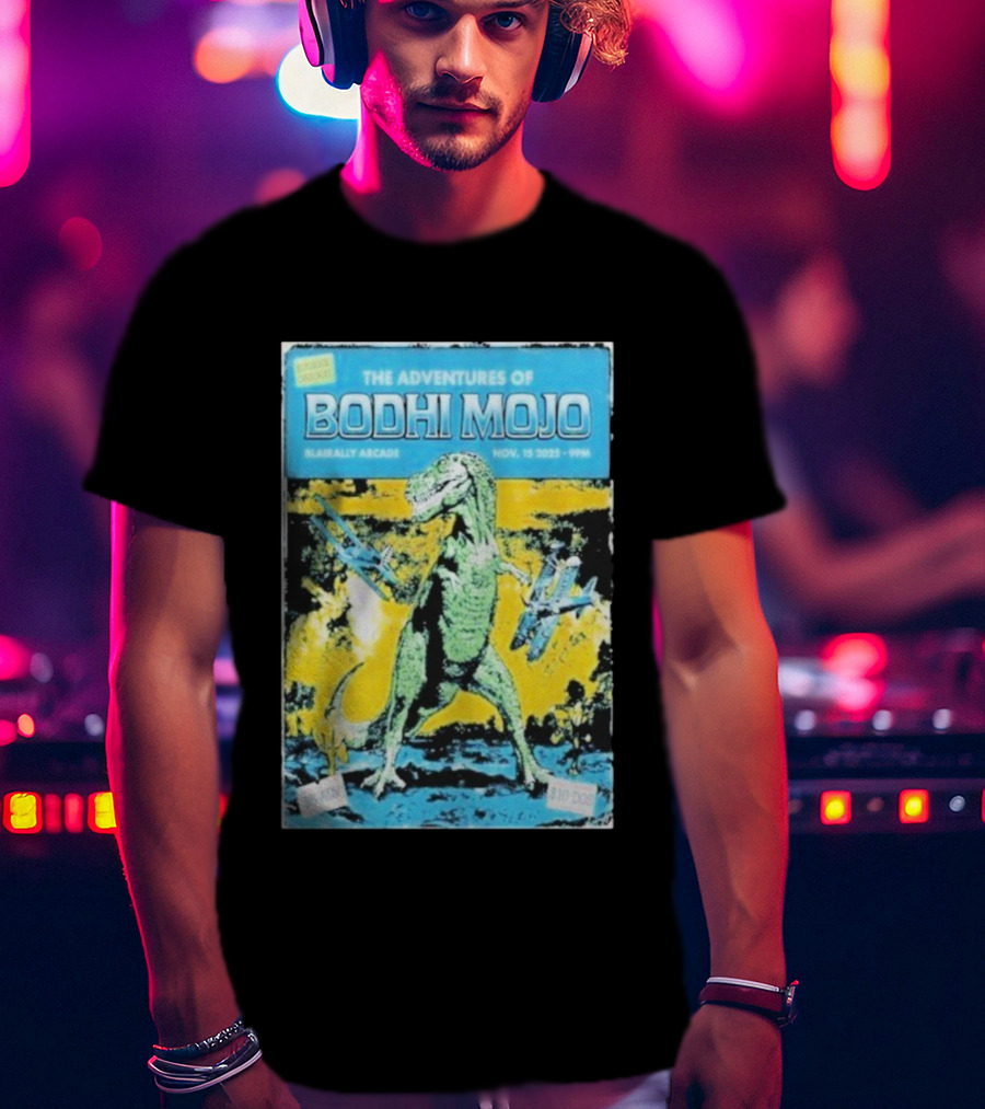 The Adventures Of Bodhi Mojo Nov 15 2025 Blairally Arcade Dinosaur Event T-Shirt