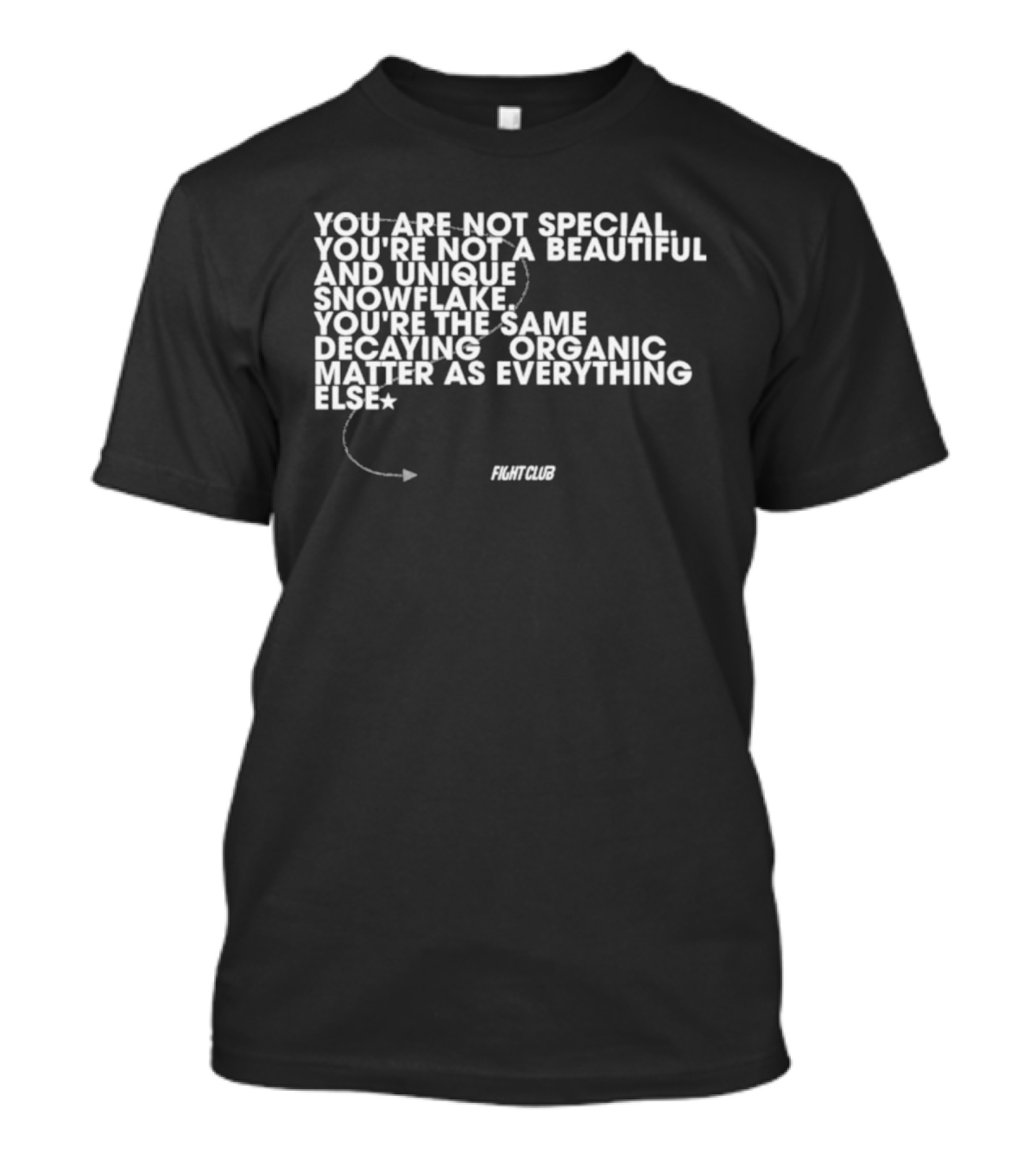 You Are Not Special Not A Beautiful And Unique Snowflake Same Decaying Organic Matter Fight Club T-Shirt