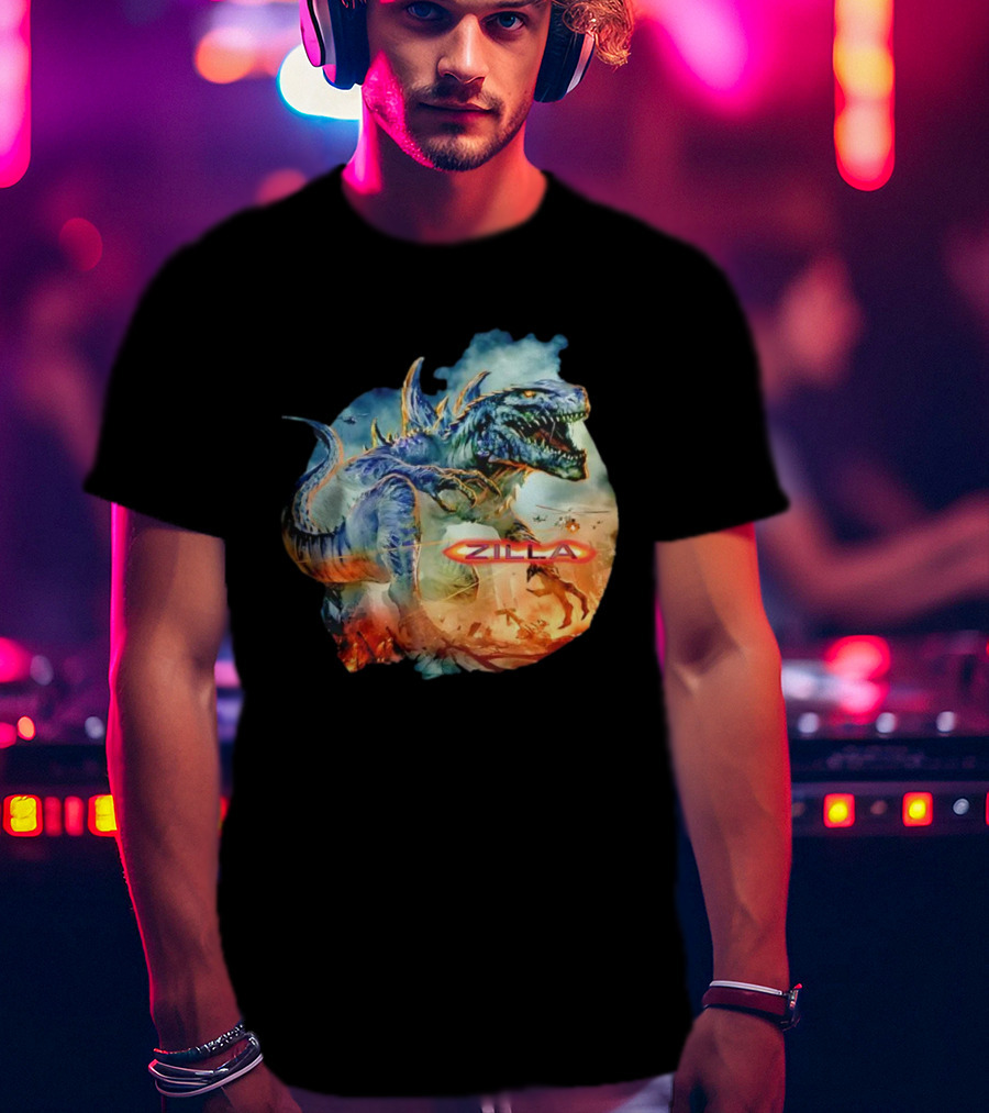 Zilla Monster Mania Epic Battle Chaos Scene T-Shirt
