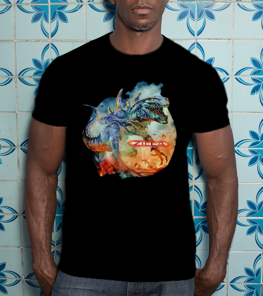 Zilla Monster Mania Epic Battle Chaos Scene T-Shirt