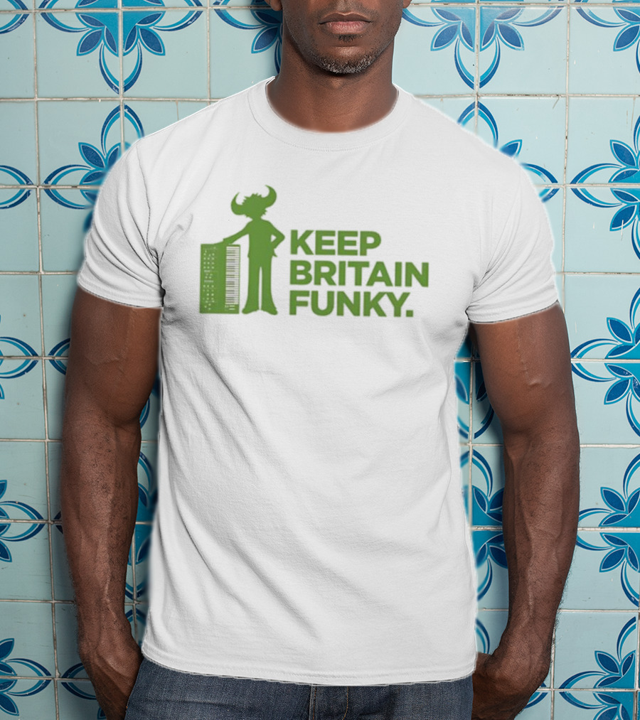 Keep Britain Funky Buffalo Man Keyboardist T-Shirt