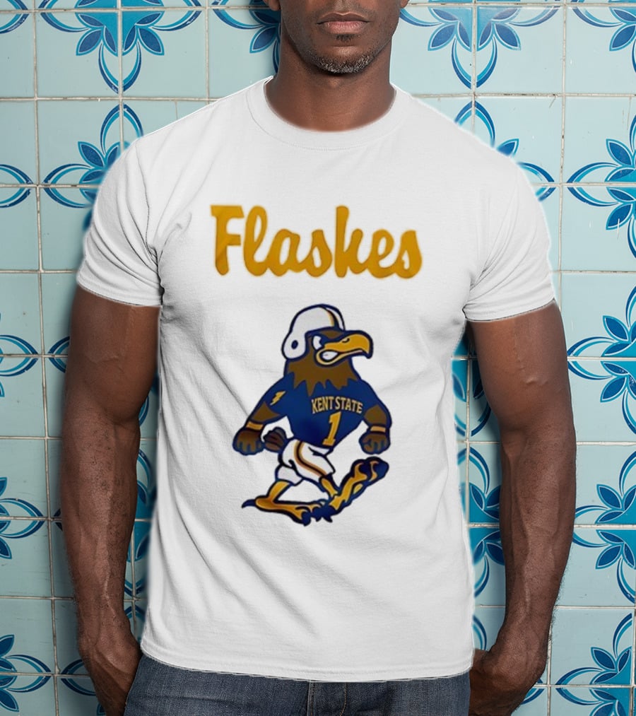Kent State Golden Flashes Mascot Football Blue Jersey T-Shirt