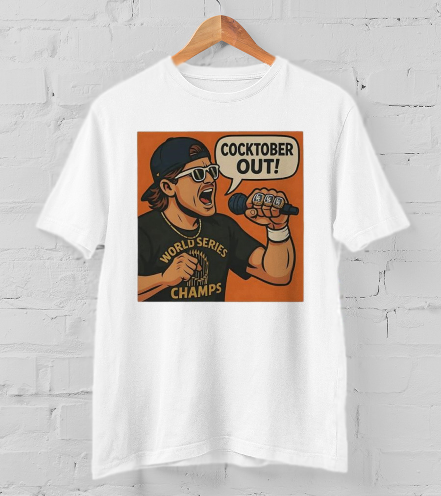 Kiké Hernandez Cocktober Out World Series Champs Dodgers Microphone T-Shirt