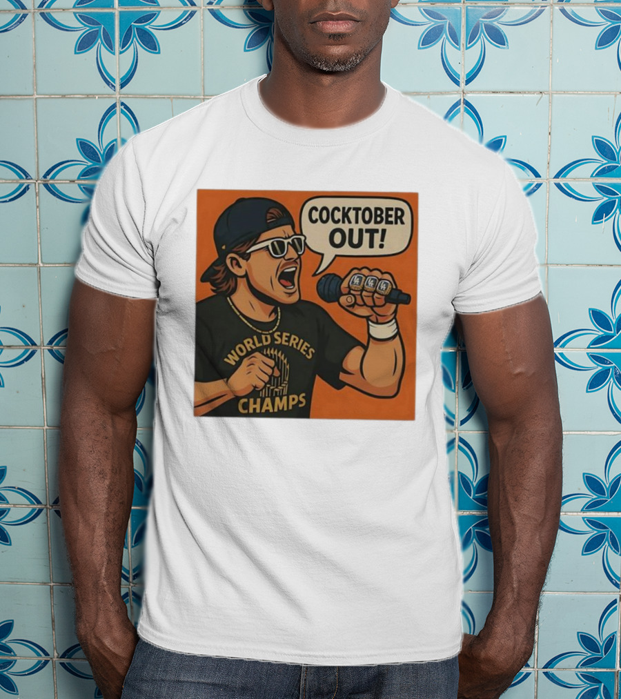 Kiké Hernandez Cocktober Out World Series Champs Dodgers Microphone T-Shirt