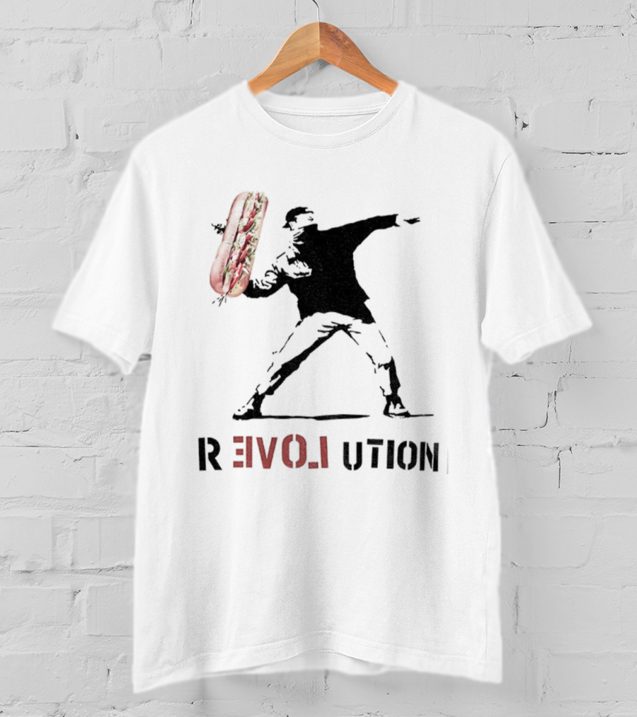 Revolutionary Sandwich Thrower Parody T-Shirt
