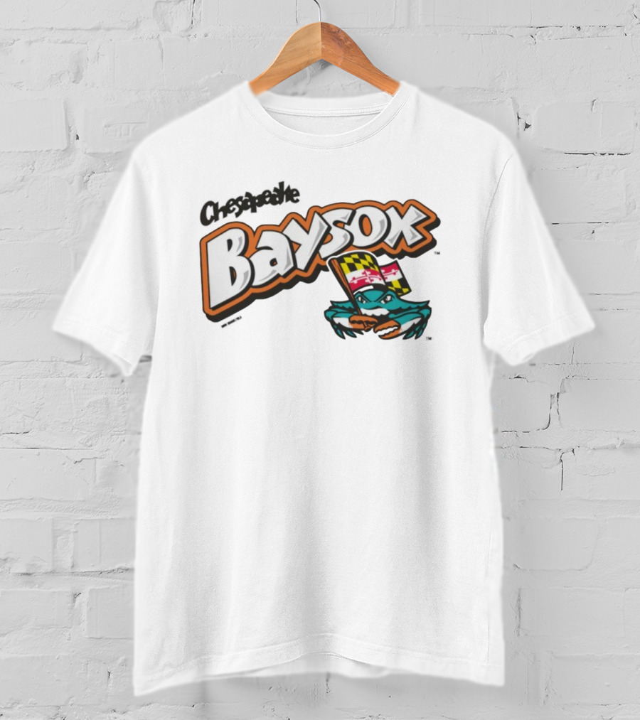 Chesapeake Baysox Toddler Barksdale Carolina Team Logo With Maryland Flag Crustacean T-Shirt