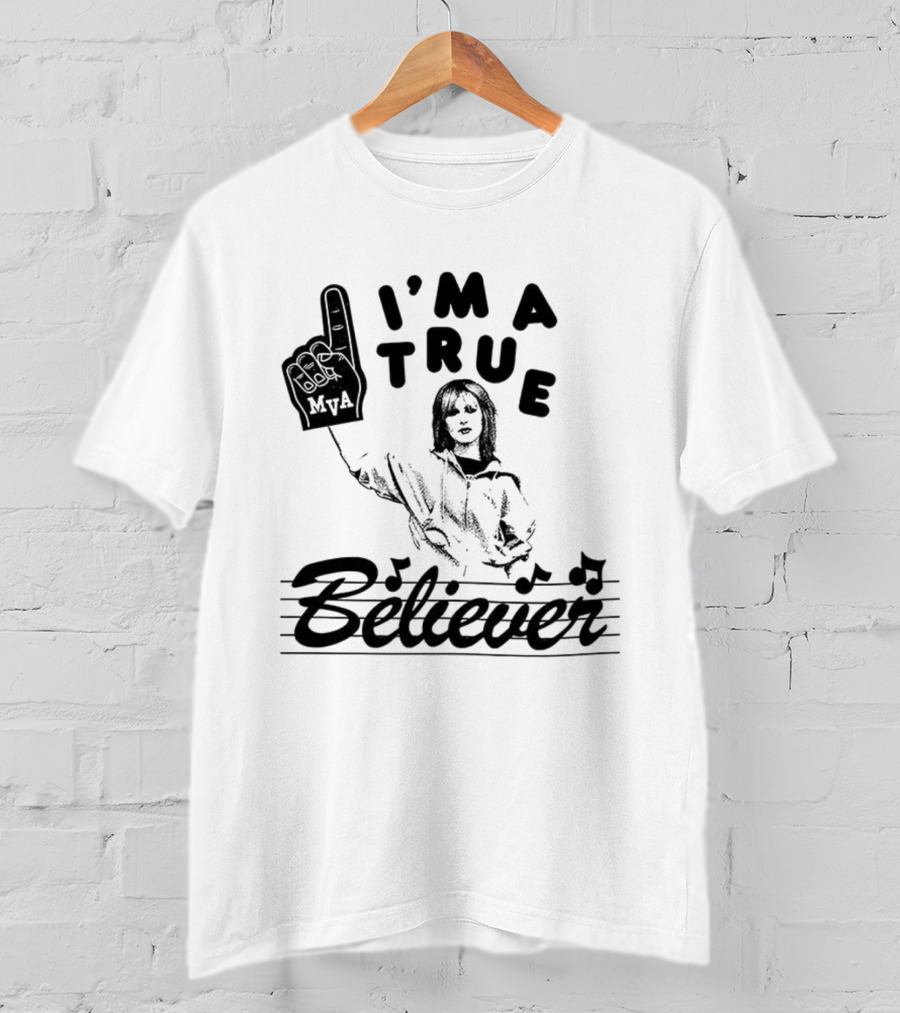 I'm A True Believer Finger Point Music Notes T-Shirt